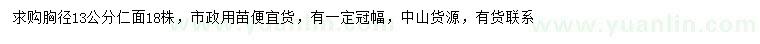 求購胸徑13公分仁面
