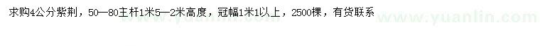 求購4公分紫荊