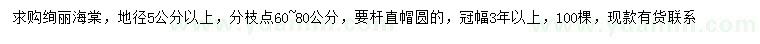 求購地徑5公分以上絢麗海棠
