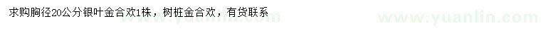 求購胸徑20公分銀葉金合歡
