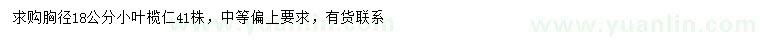 求購胸徑18公分小葉欖仁