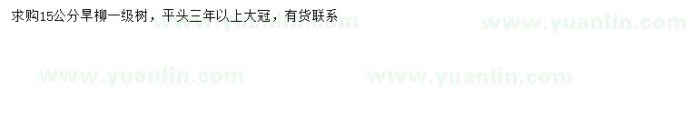 求購(gòu)15公分旱柳