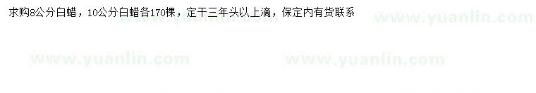 求購(gòu)8、10公分白蠟
