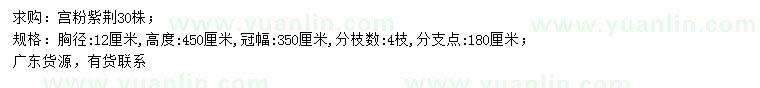 求購(gòu)胸徑12公分宮粉紫荊