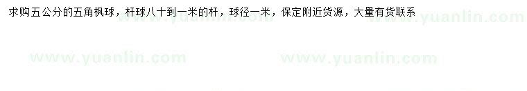 求購5公分五角楓球