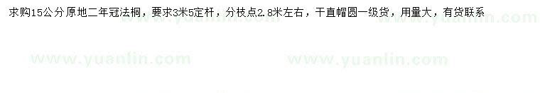求購15公分法桐
