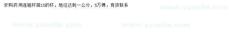 求購地徑1公分連翹