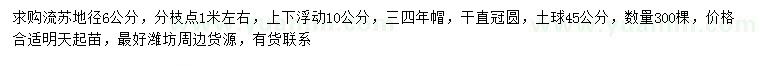 求購地徑6公分流蘇