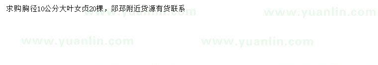 求購胸徑10公分大葉女貞