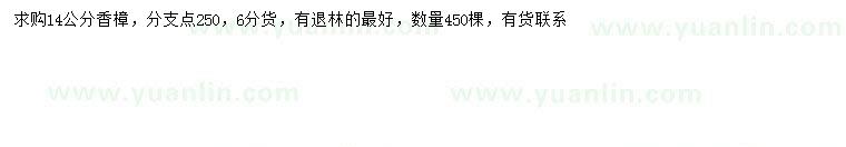 求購(gòu)14公分香樟