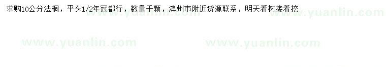 求購10公分法桐