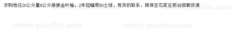 求購(gòu)20量8公分金葉榆