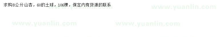 求購8公分山杏