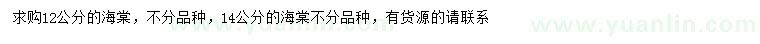求購(gòu)12、14公分海棠