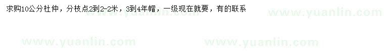求購(gòu)10公分杜仲