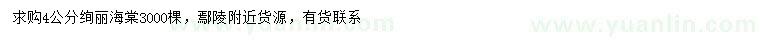求購(gòu)4公分絢麗海棠