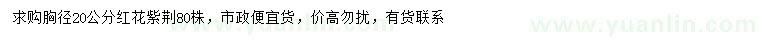 求購胸徑20公分紅花紫荊
