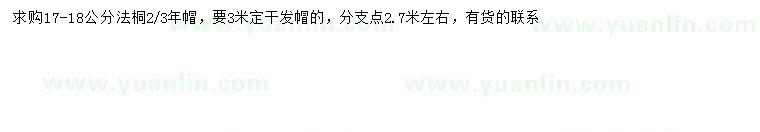 求購17-18公分法桐