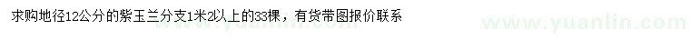 求購地徑12公分紫玉蘭