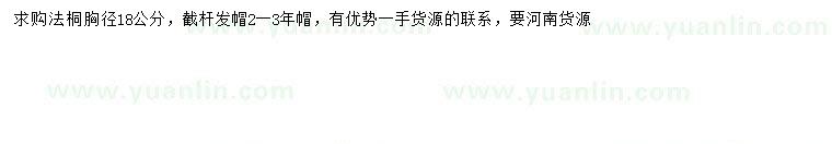 求購胸徑18公分法桐