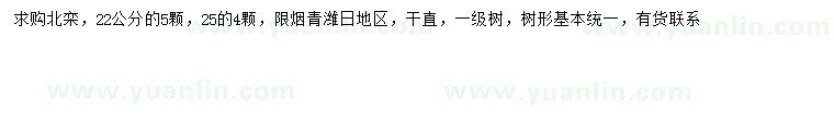 求購22、25公分北欒