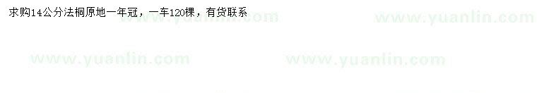 求購14公分法桐