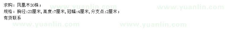 求購(gòu)胸徑23公分鳳凰木
