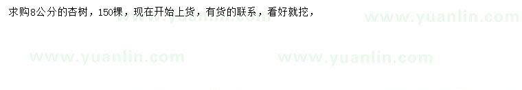 求購8公分杏樹
