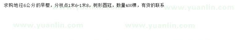 求購(gòu)地徑6公分早櫻