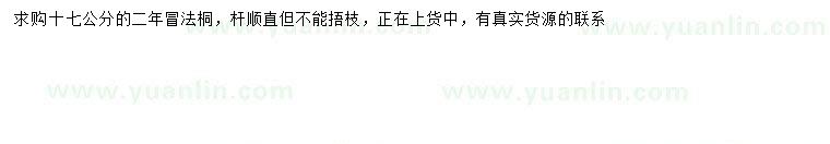 求購17公分法桐