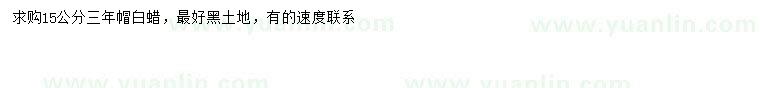 求購(gòu)15公分白蠟