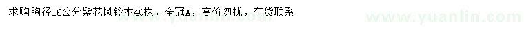 求購(gòu)胸徑16公分紫花風(fēng)鈴木