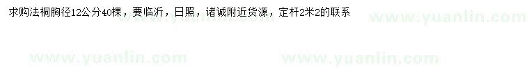 求購胸徑12公分法桐