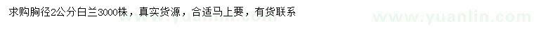 求購胸徑2公分白蘭