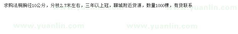 求購胸徑10公分法桐