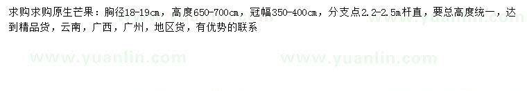 求購(gòu)胸徑18-19公分芒果