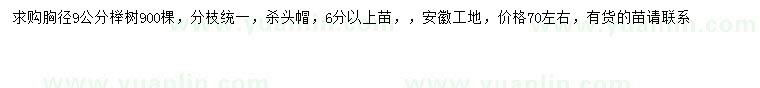 求購(gòu)胸徑9公分櫸樹