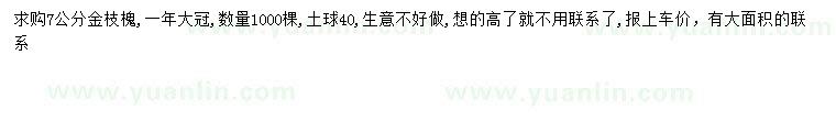 求購7公分金枝槐