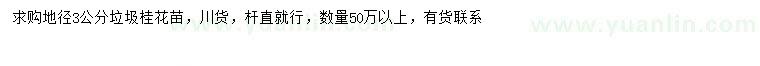 求購地徑3公分桂花