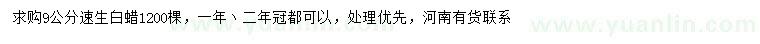求購9公分速生白蠟