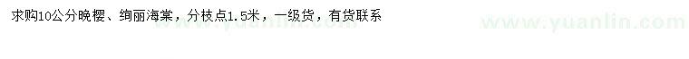 求購(gòu)10公分晚櫻、絢麗海棠