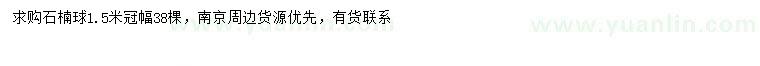求購(gòu)冠幅1.5米石楠球