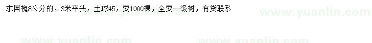 求購8公分國槐