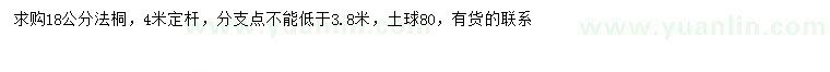 求購18公分法桐
