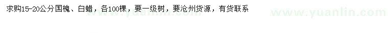 求購15-20公分國槐、白蠟