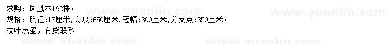 求購胸徑17公分鳳凰木