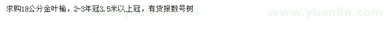 求購18公分金葉榆