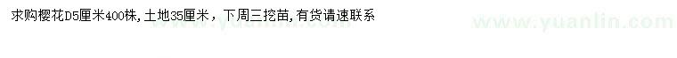 求購地徑5公分櫻花