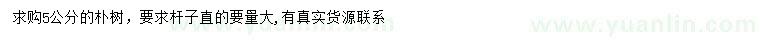 求購5公分樸樹