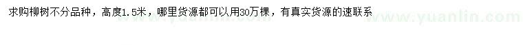 求購(gòu)高1.5米柳樹(shù)
